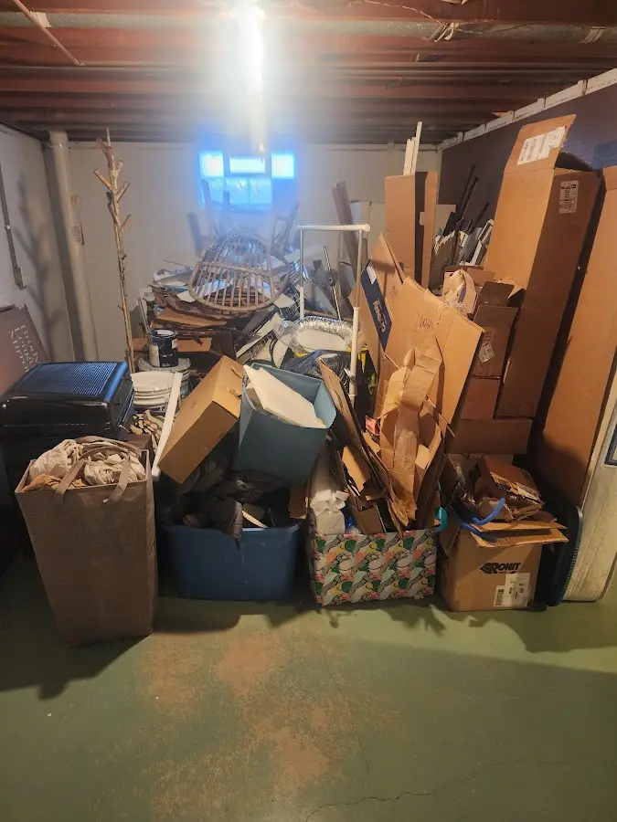 Roll-off dumpster container at job site for Cleanout Dumpster Rental in Ridgefield Park village